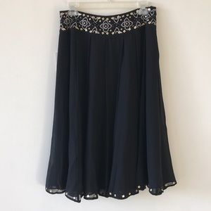 Pleated with Beaded Waist Skirt